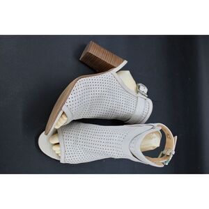 Sam Edelman Emmie Open Toe Sandal Bootie SUMMER SAND leather Block Heel 10M
